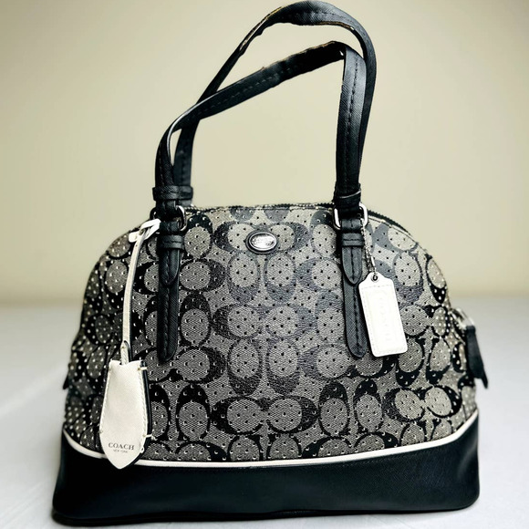 Coach Handbags - COACH PEYTON PERFORATED PVC CORA DOMED SATCHEL